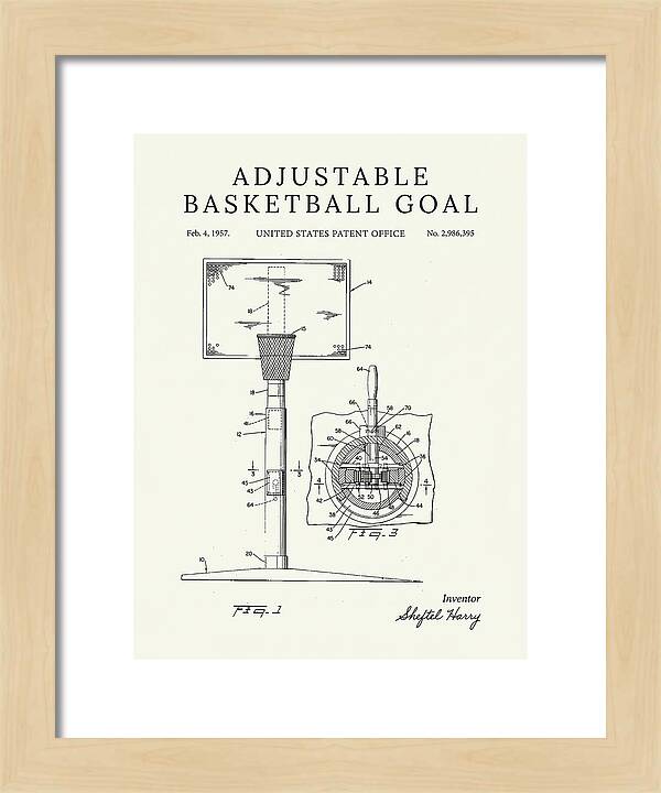 Adjustable Basketball Goal Minimalist Patent Us2986395