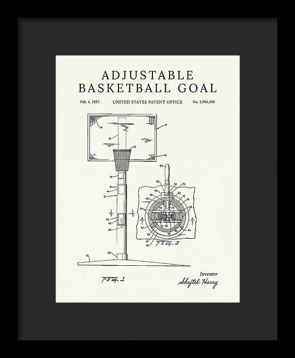 Adjustable Basketball Goal Minimalist Patent Us2986395