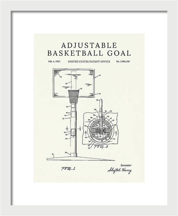 Adjustable Basketball Goal Minimalist Patent Us2986395