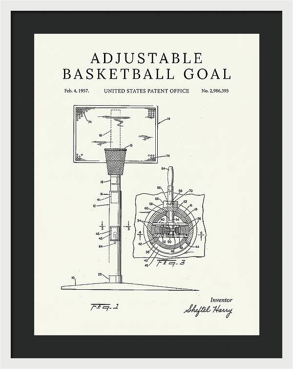 Adjustable Basketball Goal Minimalist Patent Us2986395