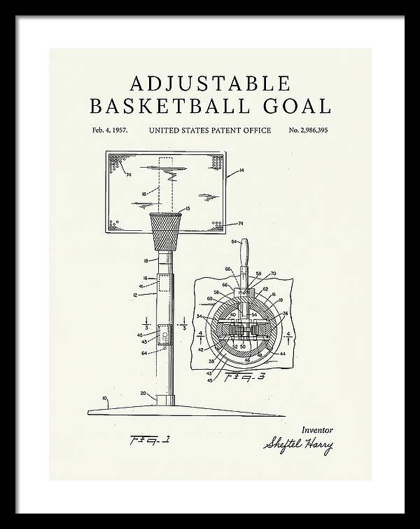 Adjustable Basketball Goal Minimalist Patent Us2986395
