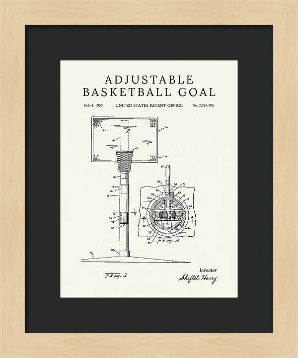 Adjustable Basketball Goal Minimalist Patent Us2986395