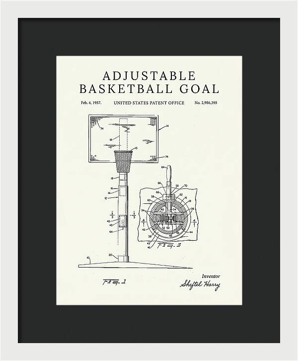 Adjustable Basketball Goal Minimalist Patent Us2986395