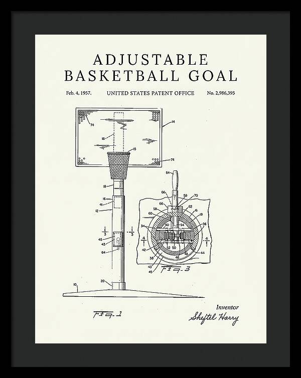 Adjustable Basketball Goal Minimalist Patent Us2986395