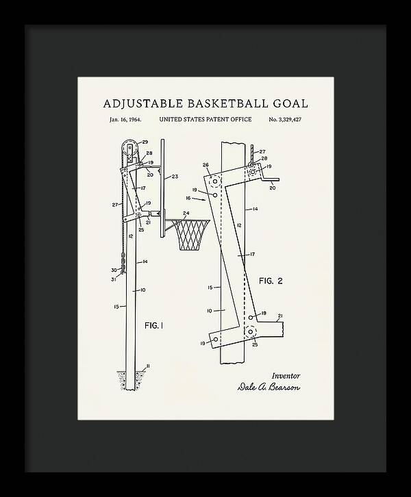 Adjustable Basketball Goal Minimalist Patent Us3329427a