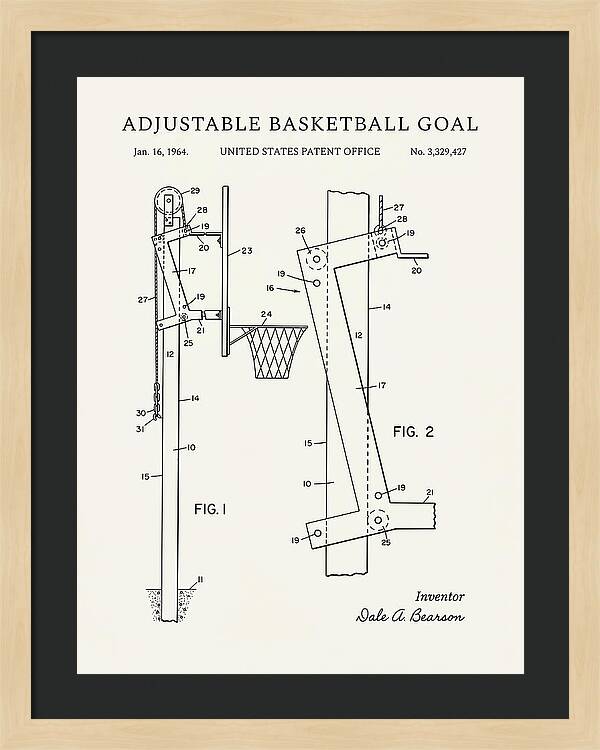 Adjustable Basketball Goal Minimalist Patent Us3329427a
