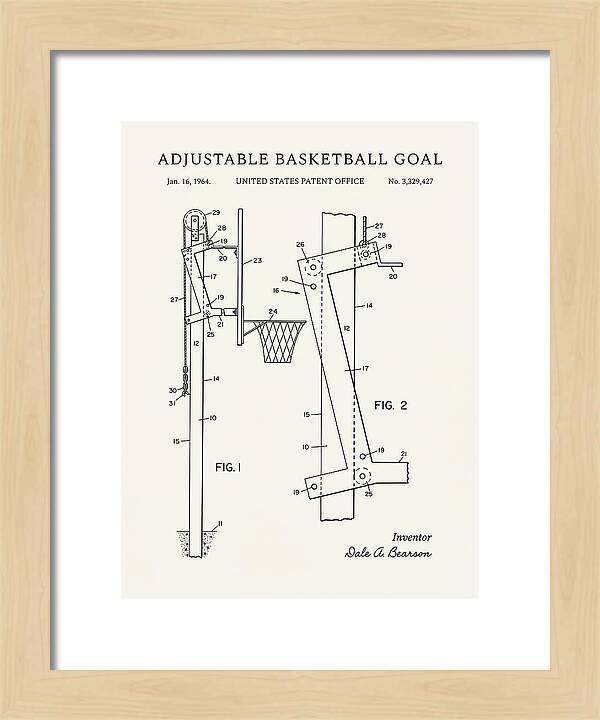 Adjustable Basketball Goal Minimalist Patent Us3329427a