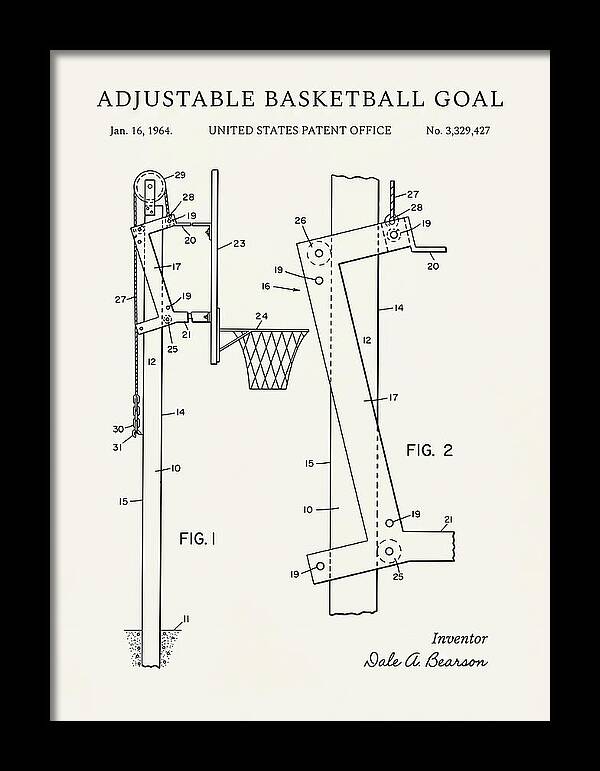 Adjustable Basketball Goal Minimalist Patent Us3329427a