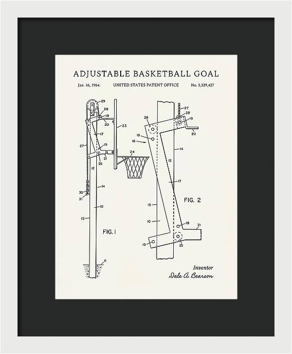 Adjustable Basketball Goal Minimalist Patent Us3329427a