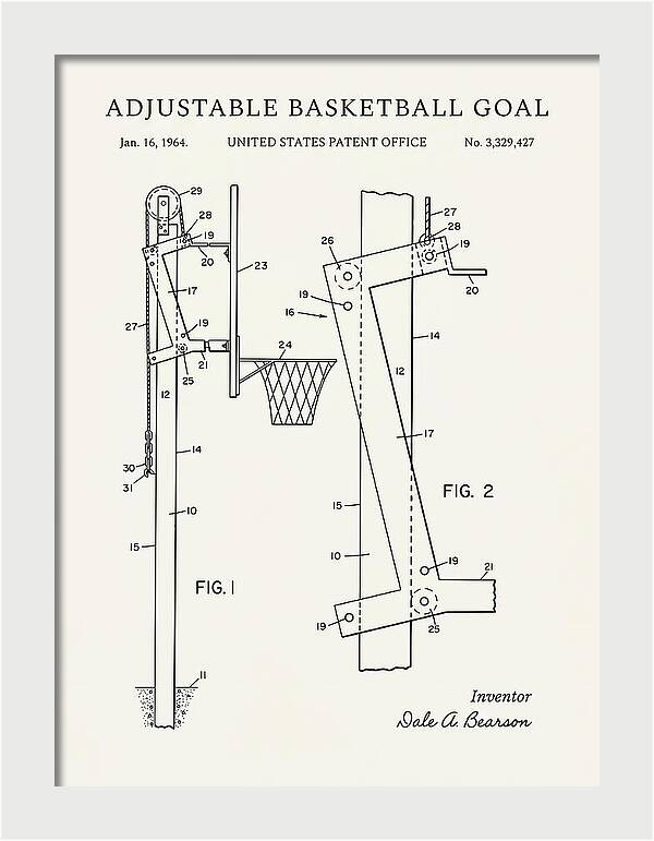 Adjustable Basketball Goal Minimalist Patent Us3329427a