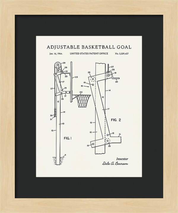 Adjustable Basketball Goal Minimalist Patent Us3329427a