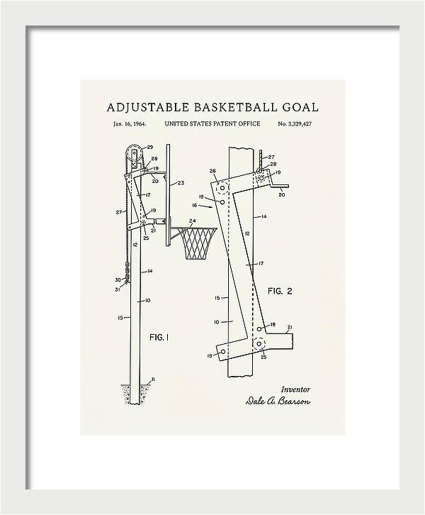 Adjustable Basketball Goal Minimalist Patent Us3329427a