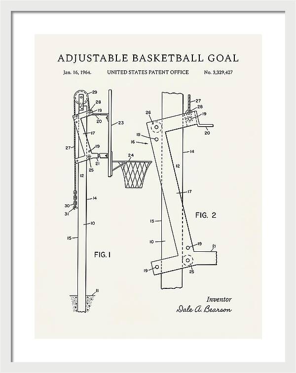 Adjustable Basketball Goal Minimalist Patent Us3329427a