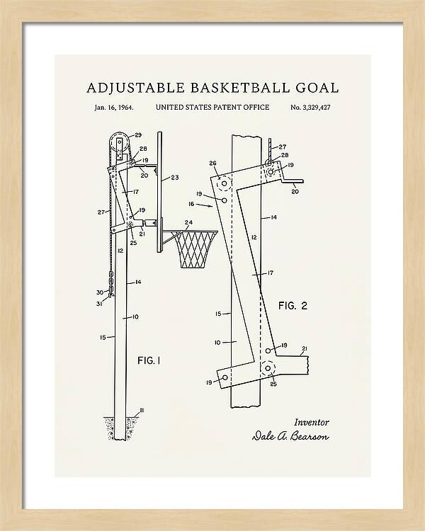 Adjustable Basketball Goal Minimalist Patent Us3329427a
