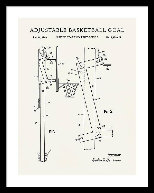 Adjustable Basketball Goal Minimalist Patent Us3329427a