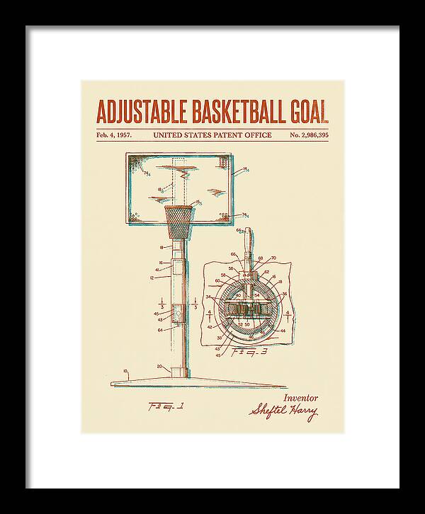 Adjustable Basketball Goal Retro Patent Us2986395