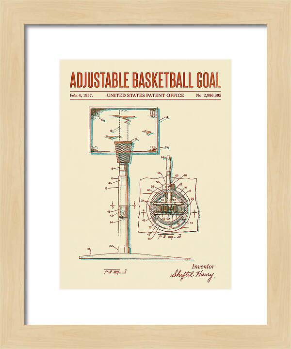 Adjustable Basketball Goal Retro Patent Us2986395