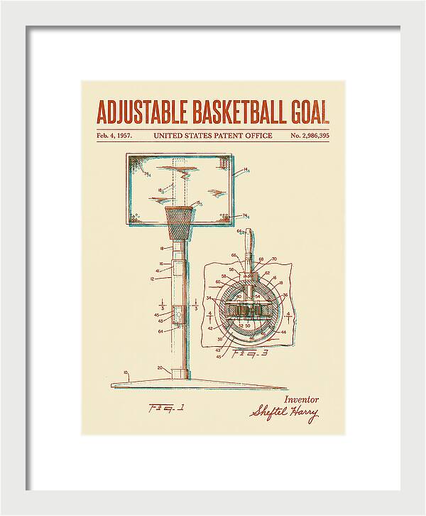 Adjustable Basketball Goal Retro Patent Us2986395