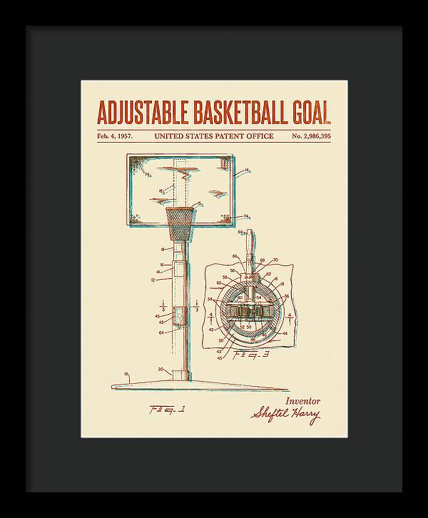 Adjustable Basketball Goal Retro Patent Us2986395
