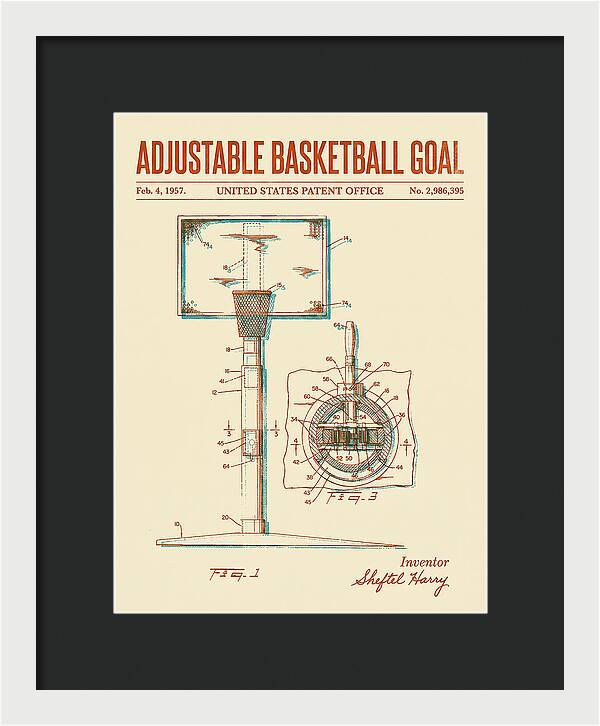 Adjustable Basketball Goal Retro Patent Us2986395