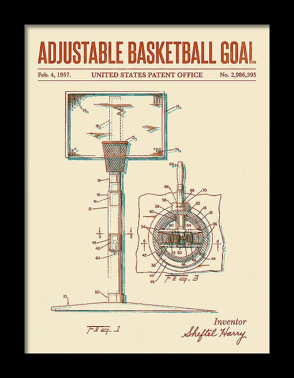 Adjustable Basketball Goal Retro Patent Us2986395