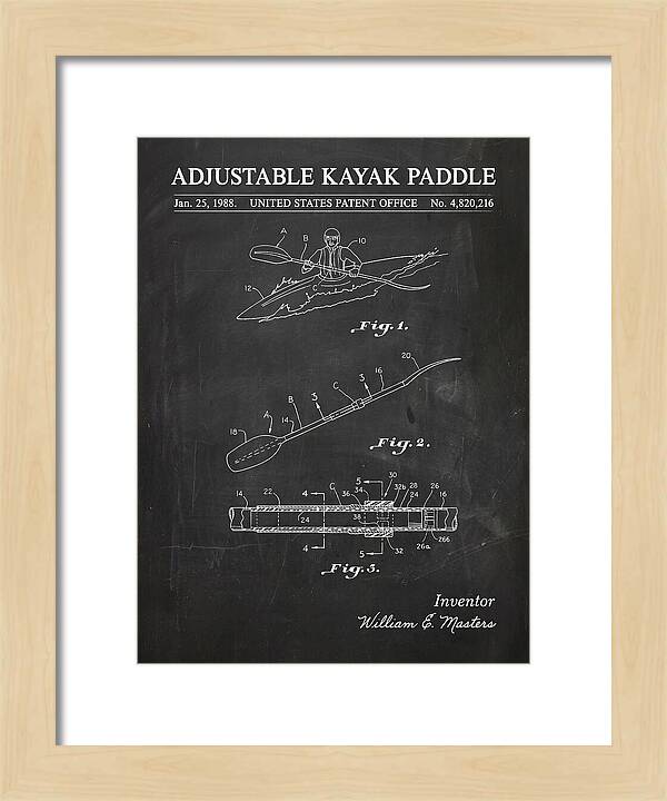 Adjustable Kayak Paddle Chalkboard Patent Us4820216a