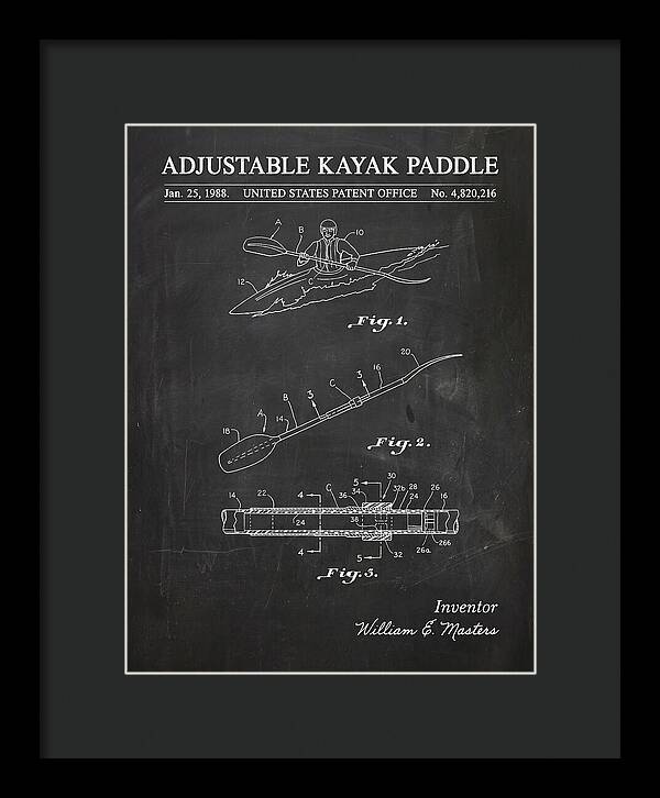 Adjustable Kayak Paddle Chalkboard Patent Us4820216a