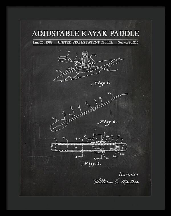 Adjustable Kayak Paddle Chalkboard Patent Us4820216a