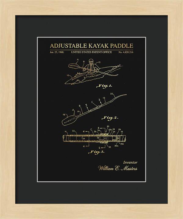 Adjustable Kayak Paddle Gold Patent Us4820216a