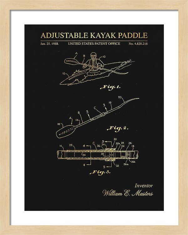 Adjustable Kayak Paddle Gold Patent Us4820216a