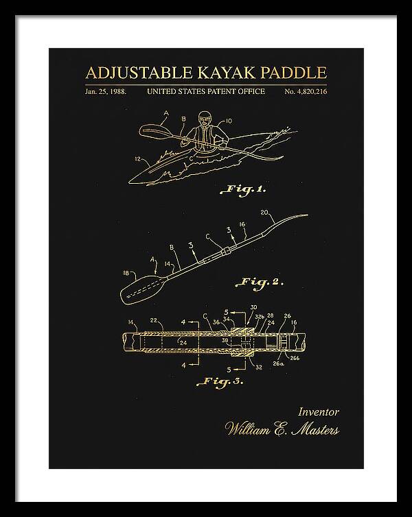 Adjustable Kayak Paddle Gold Patent Us4820216a