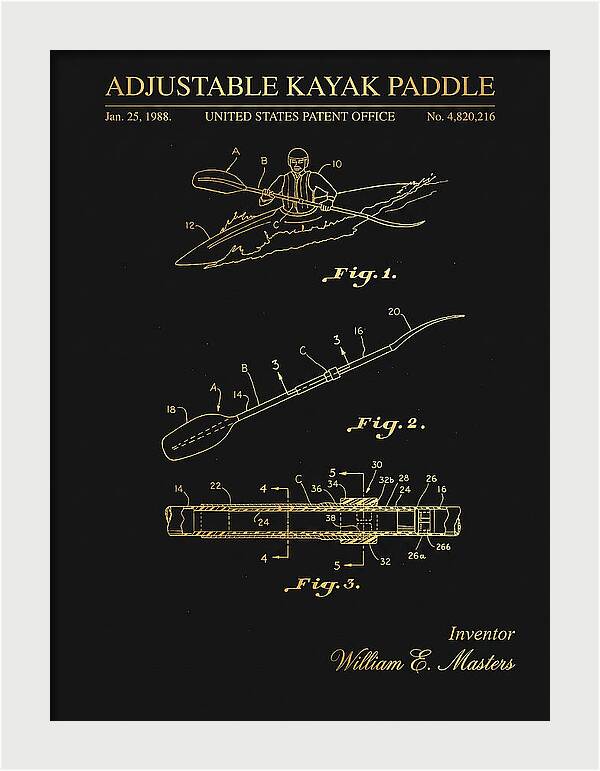 Adjustable Kayak Paddle Gold Patent Us4820216a