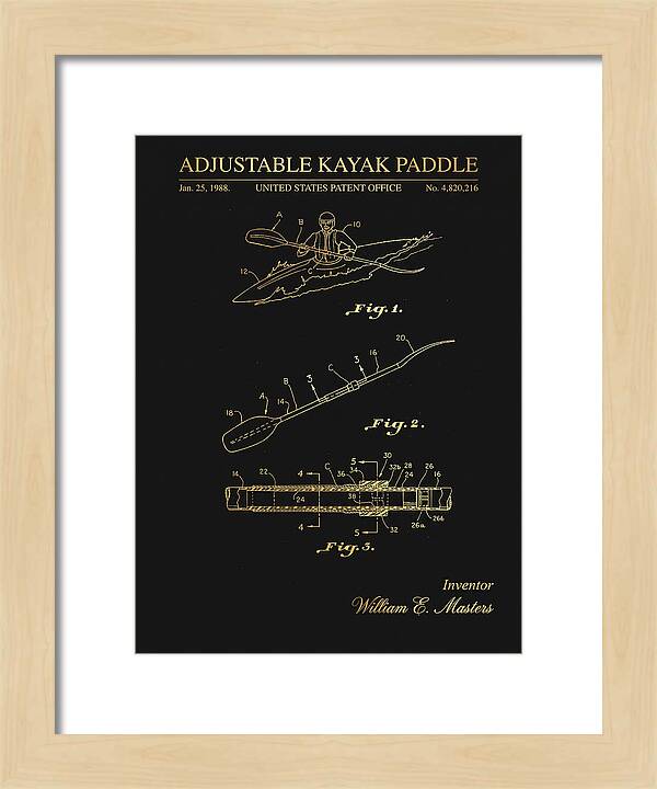 Adjustable Kayak Paddle Gold Patent Us4820216a