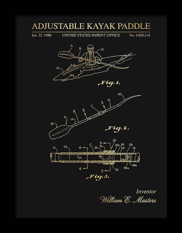 Adjustable Kayak Paddle Gold Patent Us4820216a