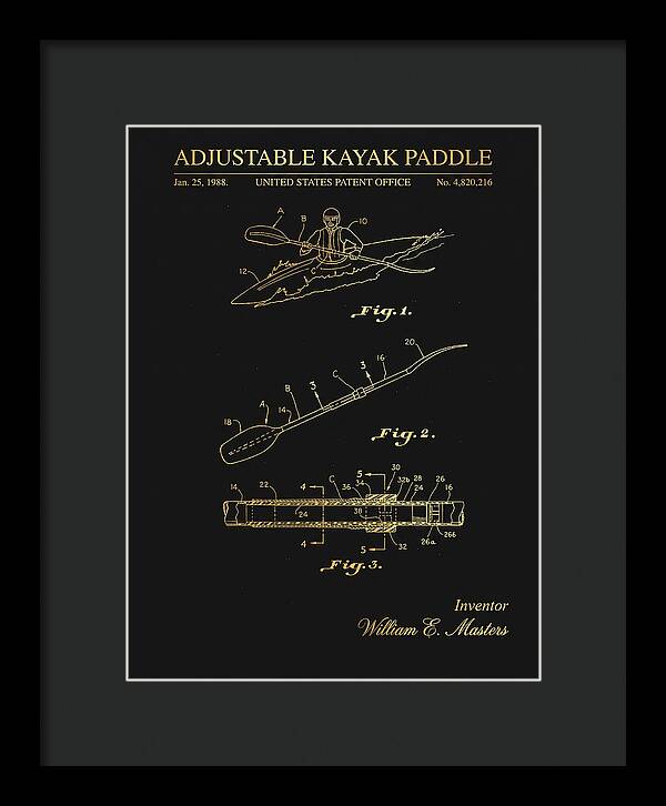 Adjustable Kayak Paddle Gold Patent Us4820216a