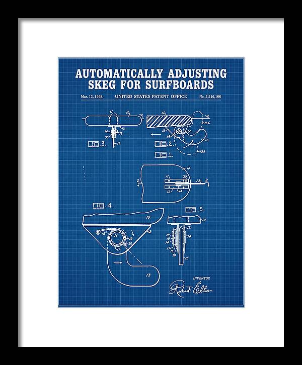 Adjusting Surfboard Skeg Blueprint Patent Us3516100a