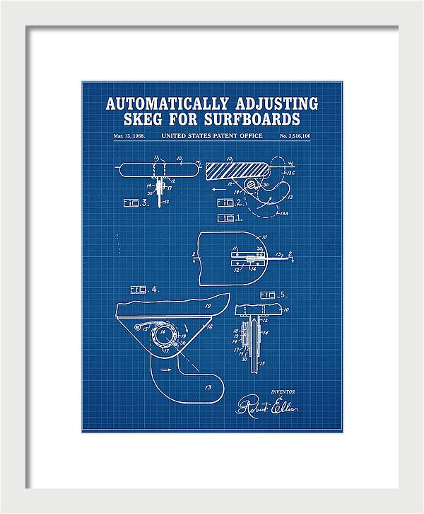 Adjusting Surfboard Skeg Blueprint Patent Us3516100a