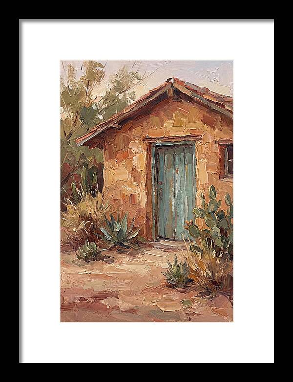 Adobe House With Turquoise Door