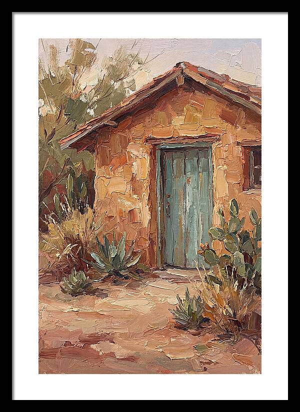 Adobe House With Turquoise Door