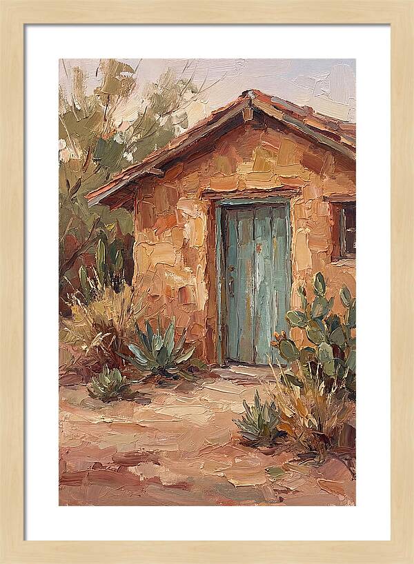 Adobe House With Turquoise Door