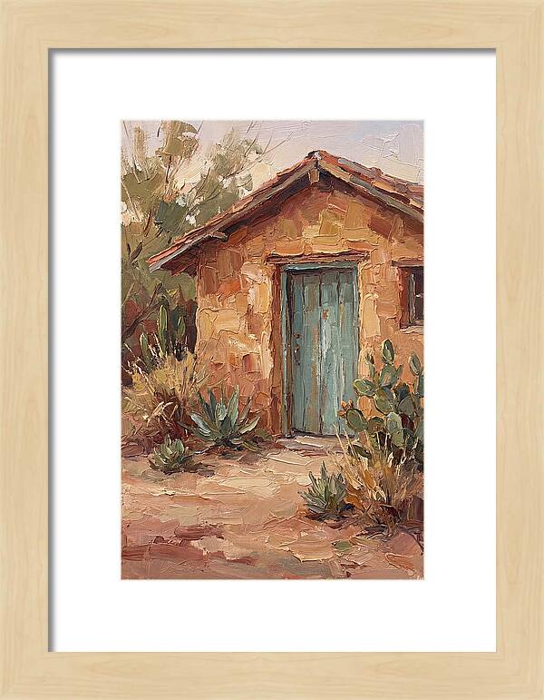 Adobe House With Turquoise Door