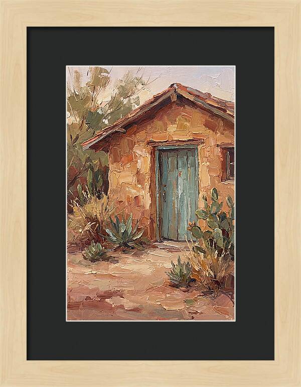 Adobe House With Turquoise Door