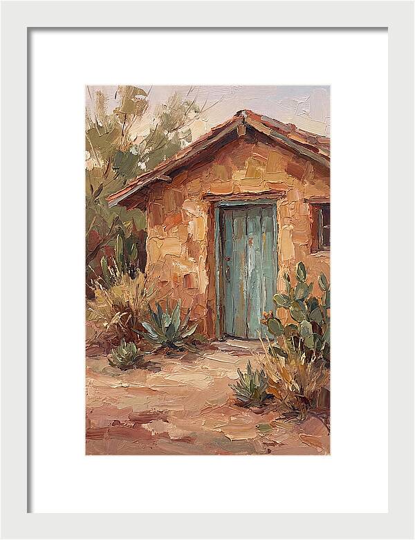 Adobe House With Turquoise Door