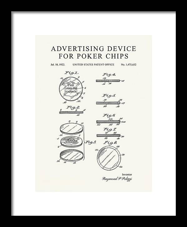 Advertising Device For Poker Chips Minimalist Patent Us1475652a