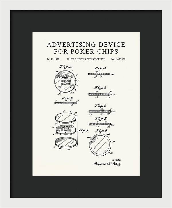 Advertising Device For Poker Chips Minimalist Patent Us1475652a