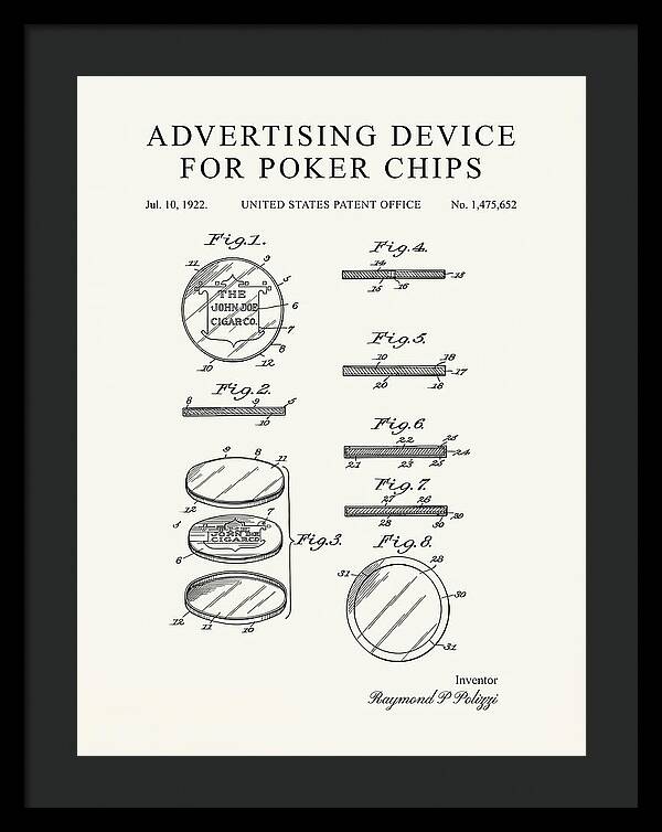 Advertising Device For Poker Chips Minimalist Patent Us1475652a