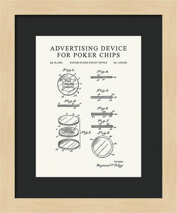 Advertising Device For Poker Chips Minimalist Patent Us1475652a