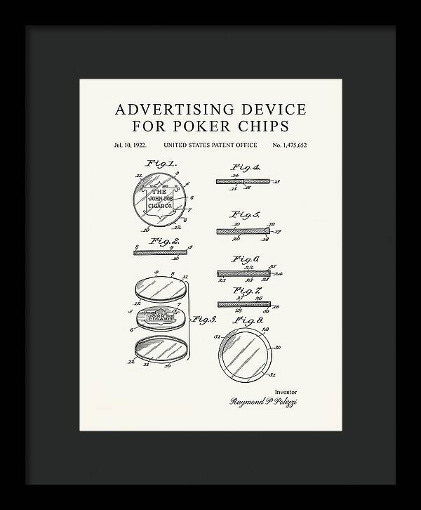 Advertising Device For Poker Chips Minimalist Patent Us1475652a