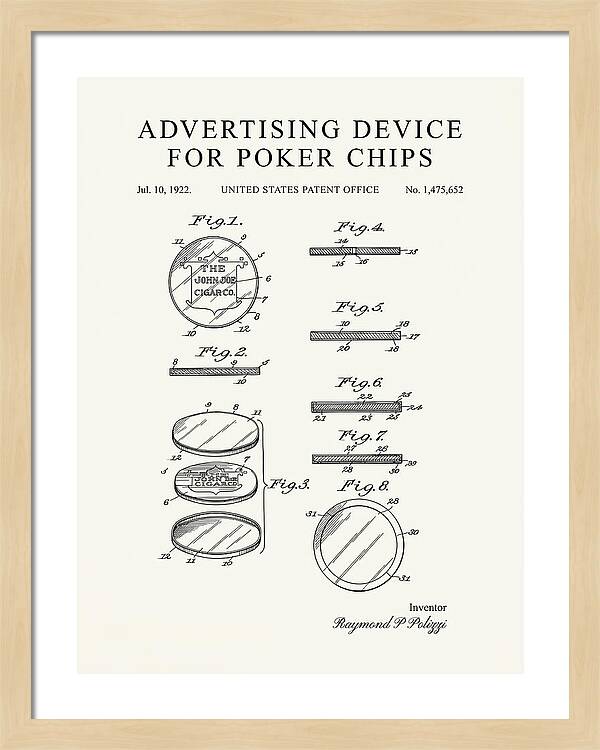 Advertising Device For Poker Chips Minimalist Patent Us1475652a