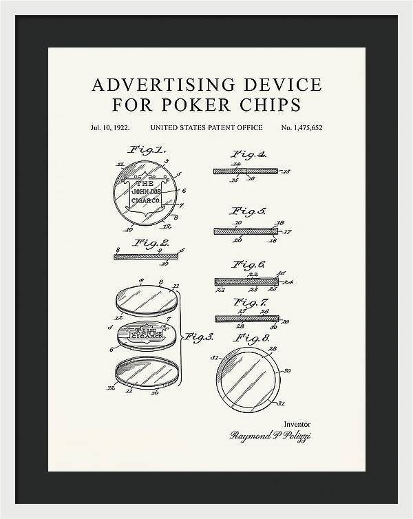 Advertising Device For Poker Chips Minimalist Patent Us1475652a